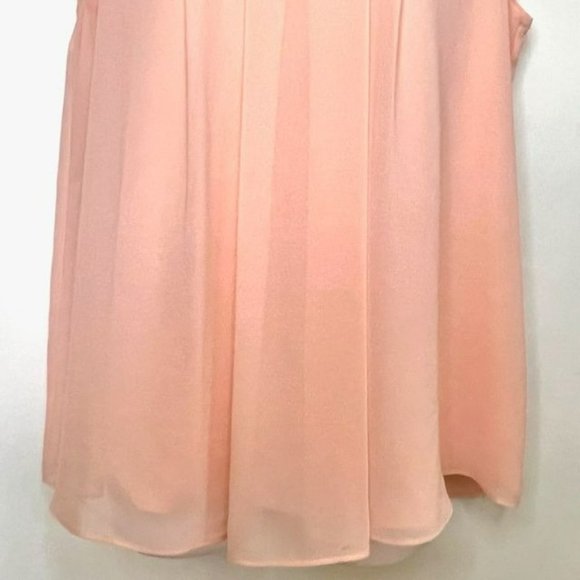 NWT CALVIN KLEIN PEACH CHIFFON SLEEVELESS TOP CAMI SIZE XS - Picture 3 of 7